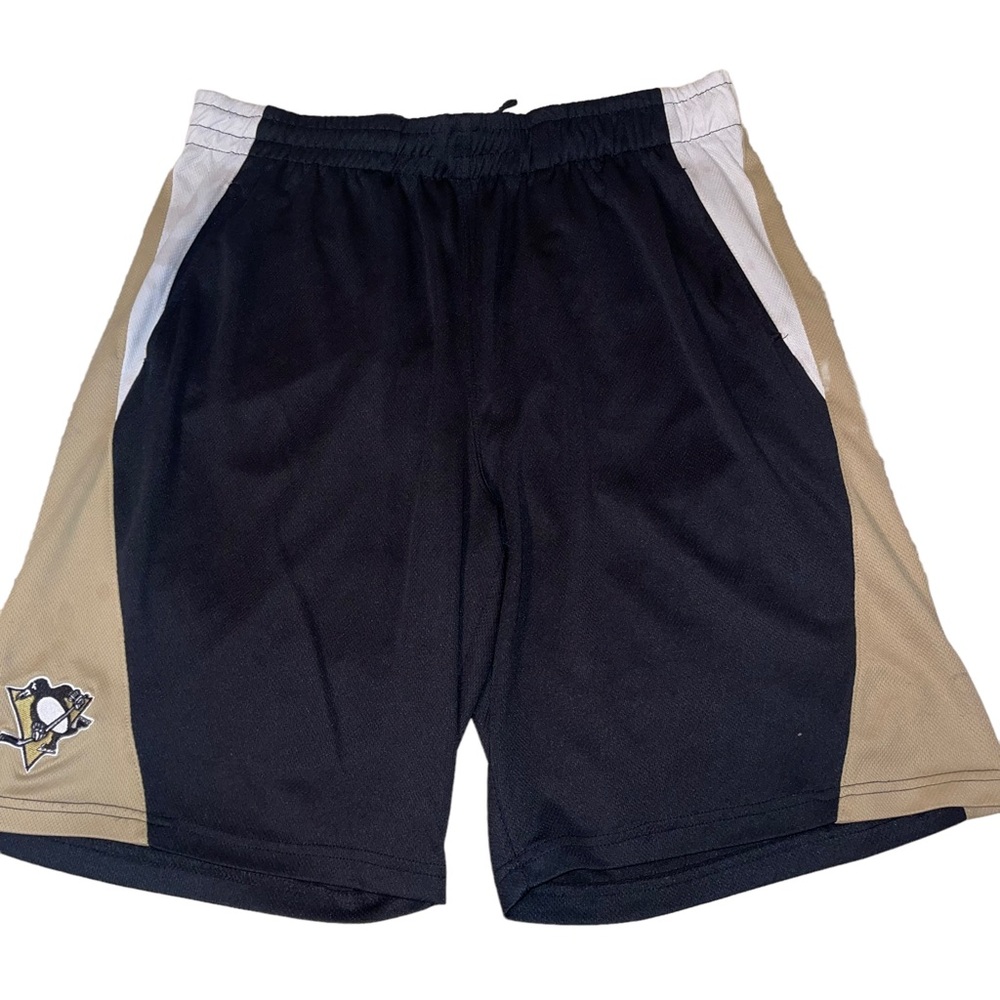 NHL Pittsburgh Penns Hockey Team Athletic Shorts Size XL Tam Black Comfort Short